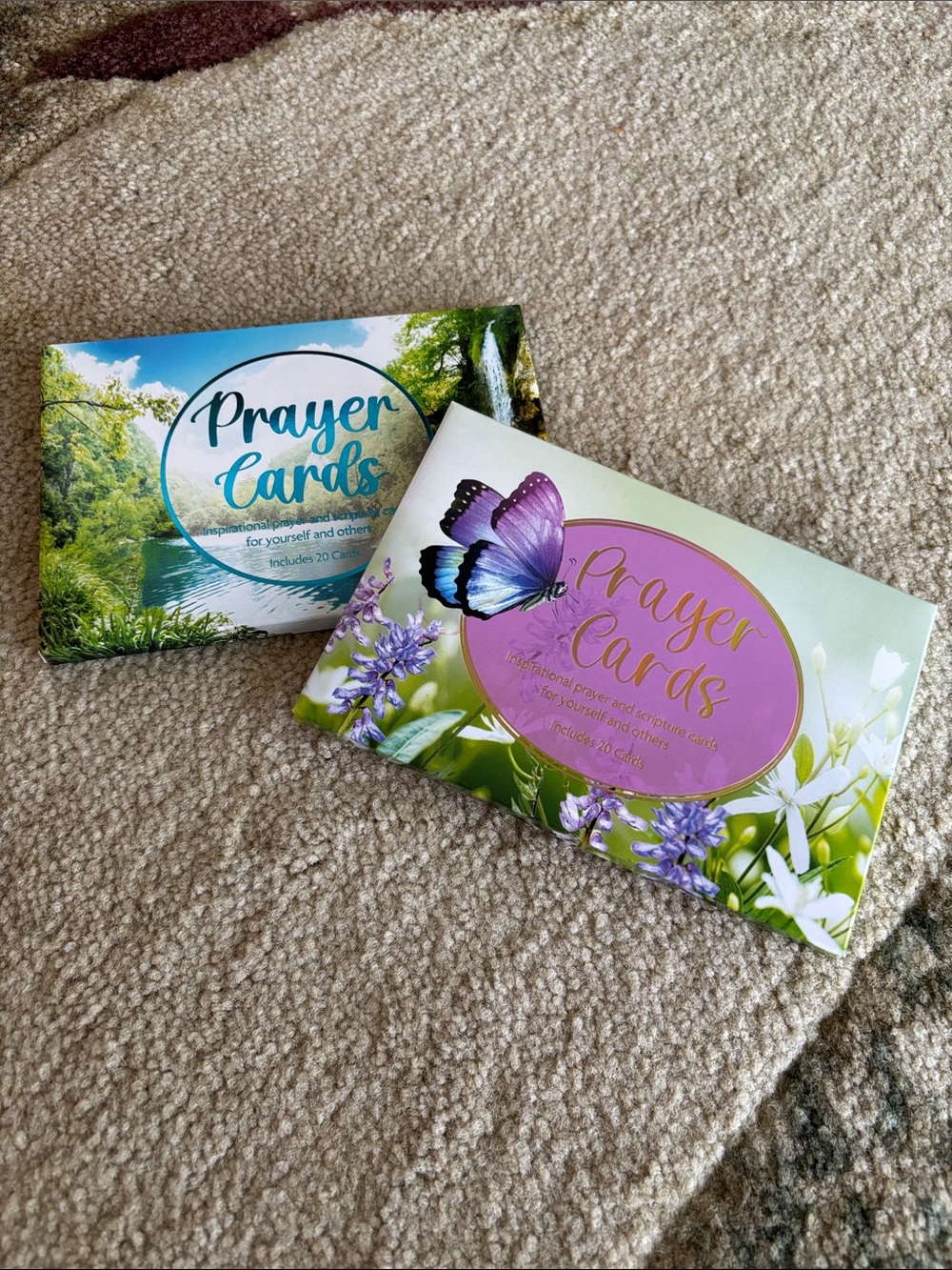 Prayer Cards Box Set - Purple & Blue Floral Designs